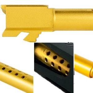 Fits Glock 19 9mm Ported Threaded Barrel in Gold - Glock Barrels - Miami Shooters Supply