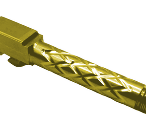 Fits Glock 19 9mm Match Diamond Weave Barrel 2 Tone in Gold - Glock Barrels - Miami Shooters Supply