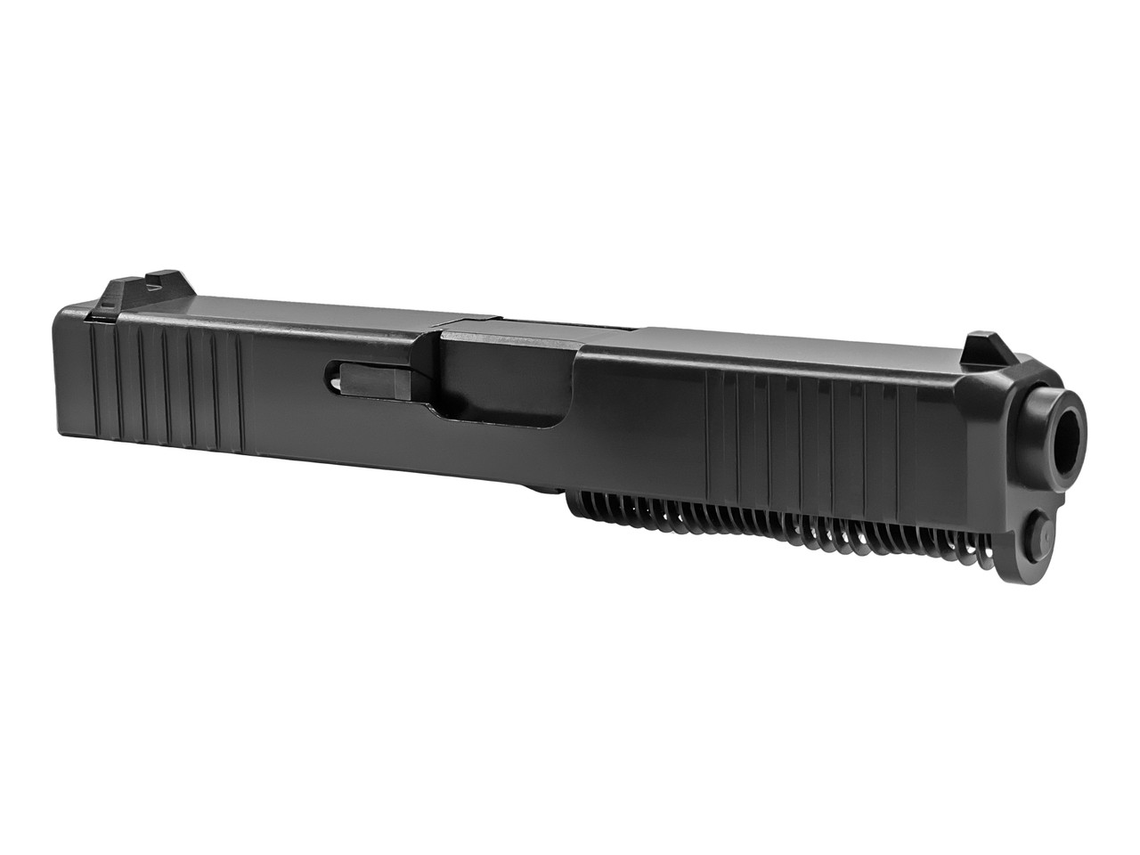 Slide Fits Glock 19 Gen3 Fully Assembled Rounded Edges Tapered Nose Black Nitride Slide Fits Glock 19 Gen3 Fully Assembled Rounded Edges Tapered Nose Black Nitride - Glock Slides - Miami Shooters Supply