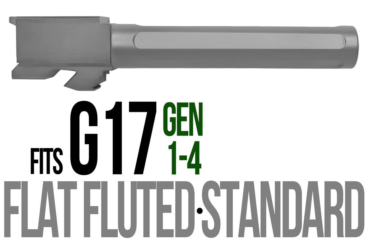 Fits Glock 17 9mm Match 5 Sided Flat Fluted Barrel in Black Fits Glock 17 9mm Match 5 Sided Flat Fluted Barrel in Black - Glock Barrels - Miami Shooters Supply