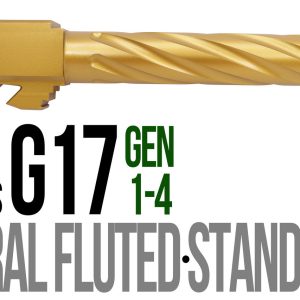 Fits Glock 17 9mm Match Thick Spiral Fluted Barrel Threaded in Gold - Glock Barrels - Miami Shooters Supply
