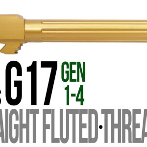 Fits Glock 17 9mm Match Straight Fluted Barrel Threaded in Gold - Glock Barrels - Miami Shooters Supply