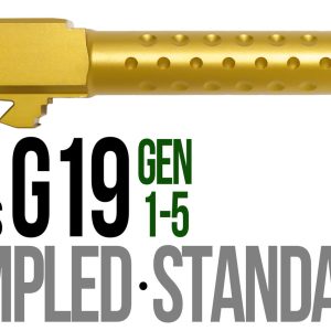 Fits Glock 19 9mm Match Golf Ball Dimpled 2 Tone in Gold - Glock Barrels - Miami Shooters Supply