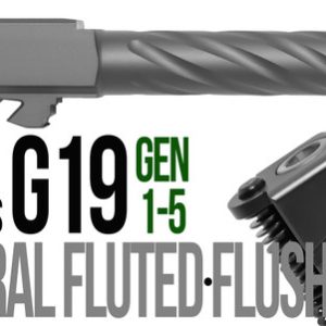 Fits Glock 19 9mm Match Thick Spiral Fluted Barrel Flush Fit in Flat Gray - Glock Barrels - Miami Shooters Supply