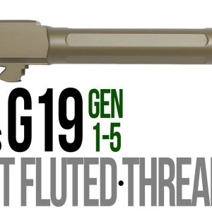 Fits Glock 17 9mm Match 5 Sided Flat Fluted Threaded Barrel in Dark Earth - Glock Barrels - Miami Shooters Supply