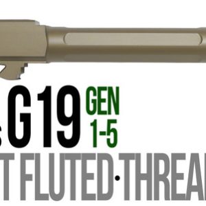 Fits Glock 19 9mm Match 5 Sided Flat Fluted Barrel Threaded in Dark Earth - Glock Barrels - Miami Shooters Supply