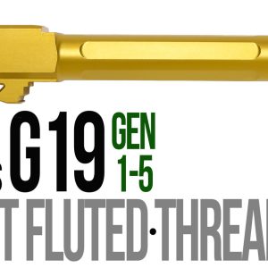 Fits Glock 19 9mm Match 5 Sided Flat Fluted Barrel in Gold - Glock Barrels - Miami Shooters Supply