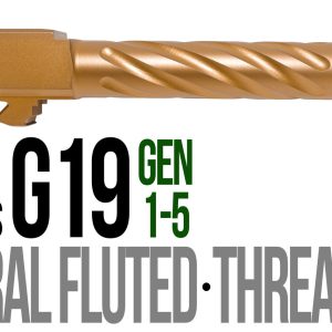 Fits Glock 19 9mm Match Thick Spiral Fluted Barrel Threaded in Copper - Glock Barrels - Miami Shooters Supply