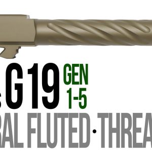 Fits Glock 19 9mm Match Thick Spiral Fluted Barrel in Dark Earth - Glock Barrels - Miami Shooters Supply