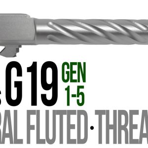 Fits Glock 19 9mm Match Chunky Spiral Fluted Barrel in Flat Gray - Glock Barrels - Miami Shooters Supply