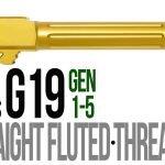 Fits Glock 19 9mm Match Straight Fluted Barrel in Gold