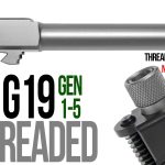 Fits Glock 19 9mm Match Golf Ball Dimpled Barrel Threaded in Flat Gray